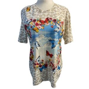 Johnny Was NWT Butterfly Tee Sunday Morning T-Shirt Pit 19 L26